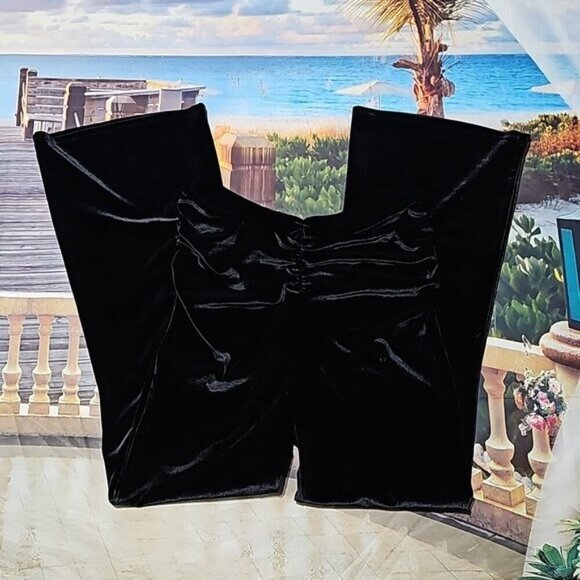 Michael Costello x Revolve Velvet Black Pants Size Medium New - Picture 4 of 10
